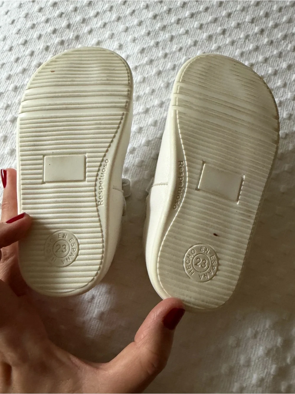 Girls Cream Mary Jane Dress Shoes with Hook-and-Loop Strap